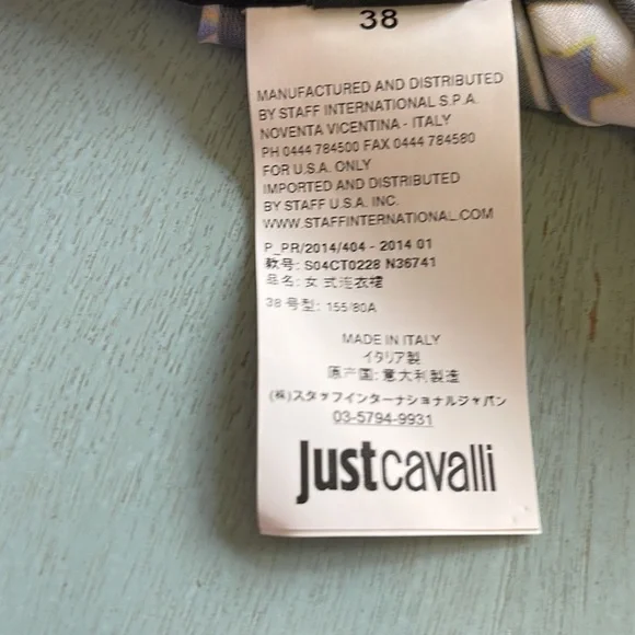 Just Cavalli sleeveless black/white & floral dress - size 38/8 - NWT - Picture 12 of 15